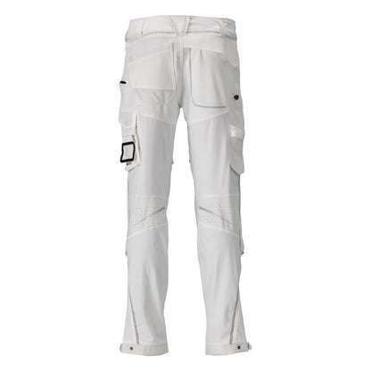 Calças, bolsos nos joelhos, stretch, calças leves, brancas