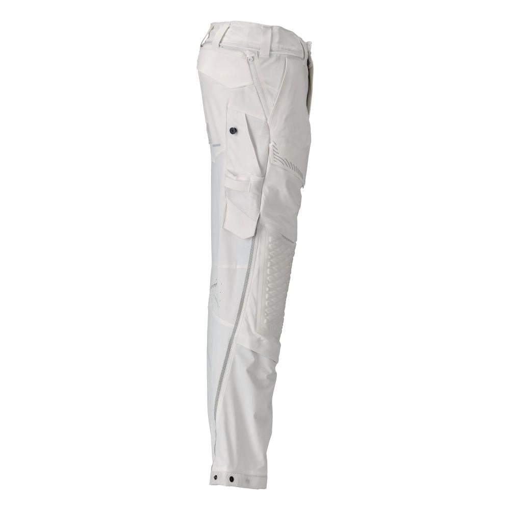 Calças, bolsos nos joelhos, stretch, calças leves, brancas
