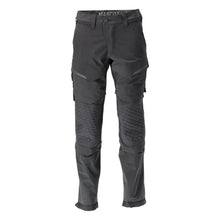 Calças, bolsos nos joelhos, stretch, calças leves, pretas
