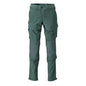 Calças, bolsos nos joelhos, stretch, calças claras, verde floresta