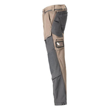 Calças, bolsos nos joelhos, stretch, calças claras, bege areia escuro/cinza antracite