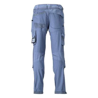 Calças, bolsos nos joelhos, stretch, calças claras, azul pedra
