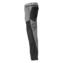 Calças, bolsos nos joelhos, stretch, calças claras, cinza antracite/preto