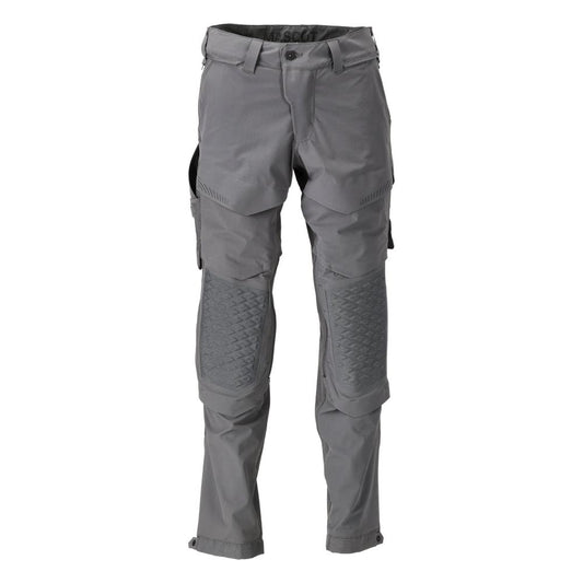 Calças, bolsos nos joelhos, stretch, calças claras, cinza antracite