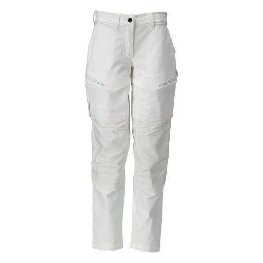Calças com bolsos nos joelhos, calças femininas, brancas