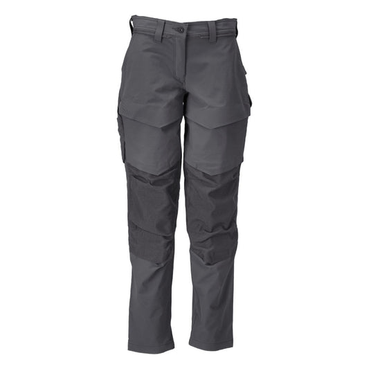 Calças com bolsos nos joelhos, calças femininas, cinza antracite