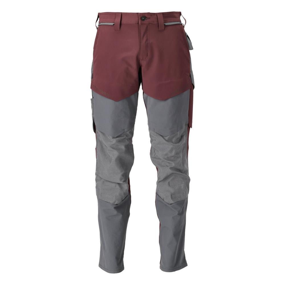 Calças com bolsos nos joelhos, calças ULTIMATE STRETCH, cinza bordeaux/antracite