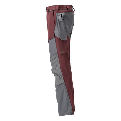 Calças com bolsos nos joelhos, calças ULTIMATE STRETCH, cinza bordeaux/antracite