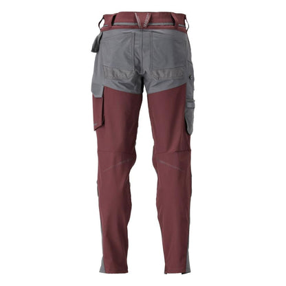 Calças com bolsos nos joelhos, calças ULTIMATE STRETCH, cinza bordeaux/antracite