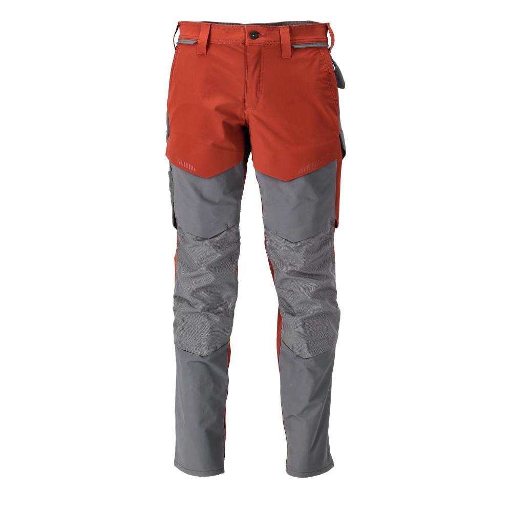 Calças com bolsos nos joelhos, calças ULTIMATE STRETCH, vermelho outono/cinza antracite