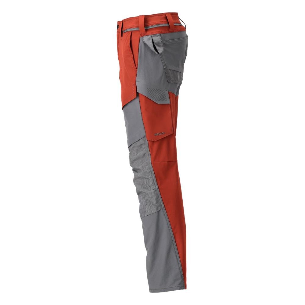 Calças com bolsos nos joelhos, calças ULTIMATE STRETCH, vermelho outono/cinza antracite