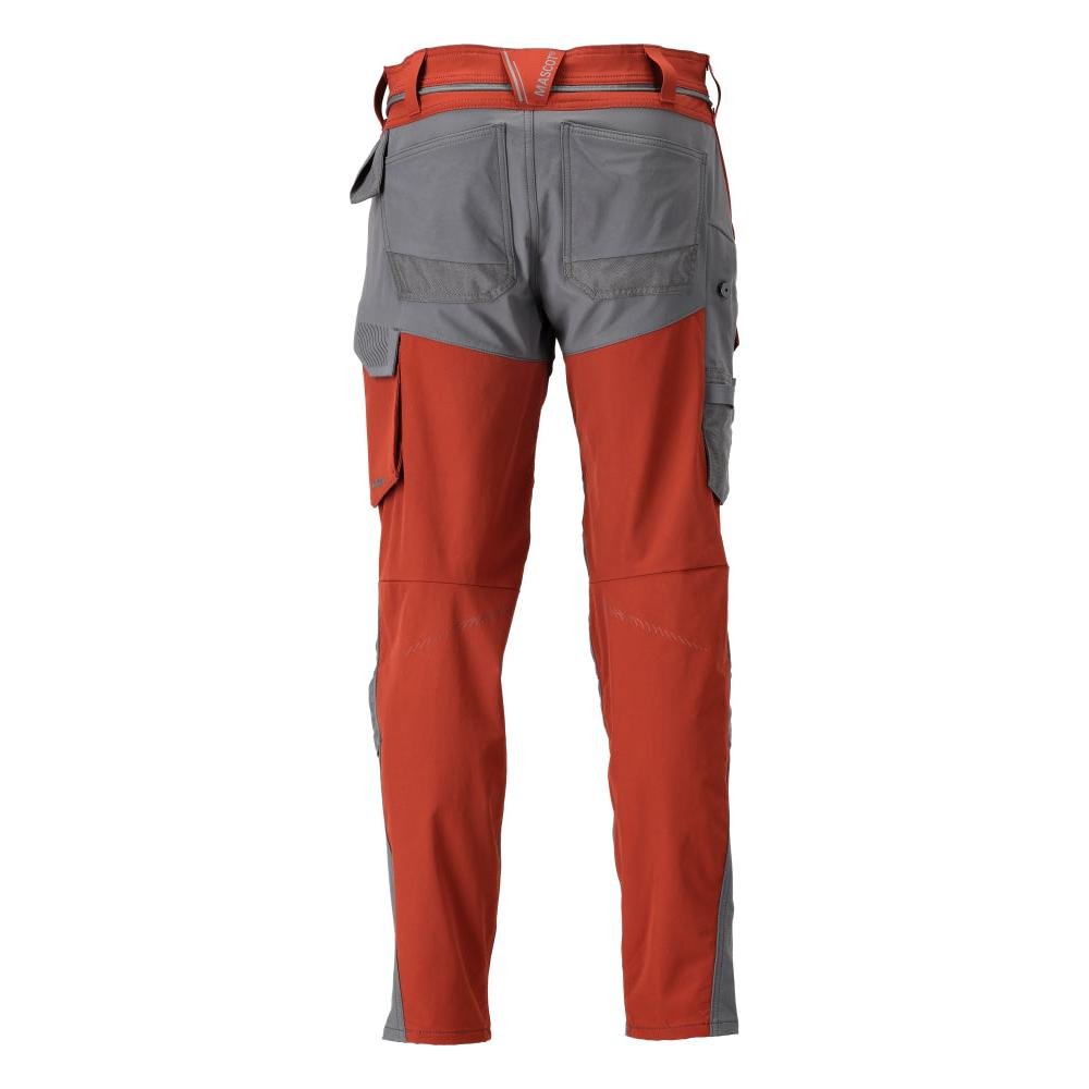 Calças com bolsos nos joelhos, calças ULTIMATE STRETCH, vermelho outono/cinza antracite