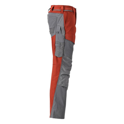 Calças com bolsos nos joelhos, calças ULTIMATE STRETCH, vermelho outono/cinza antracite