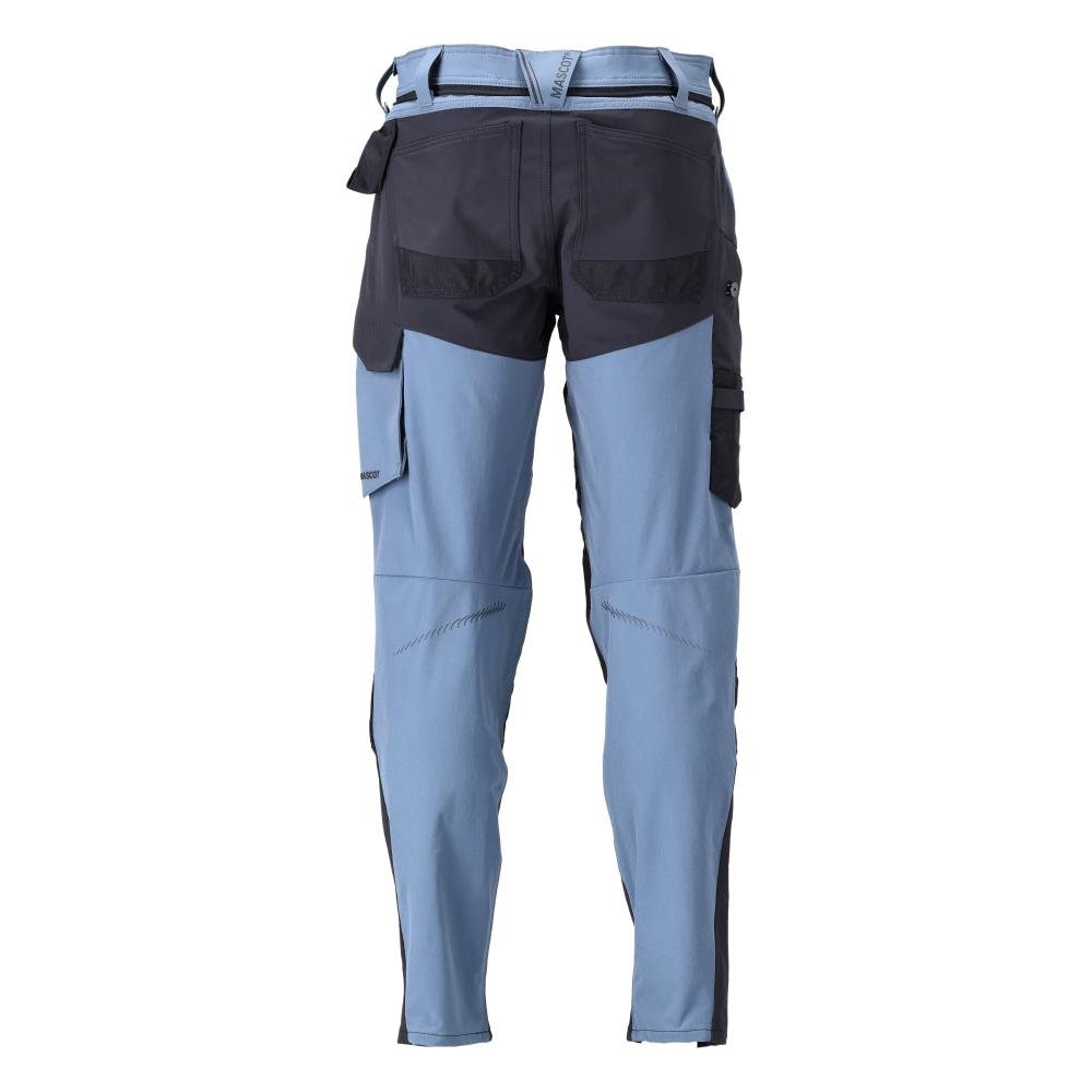 Calças com bolsos nos joelhos, calças ULTIMATE STRETCH, azul pedra/preto-azul