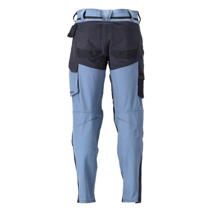 Calças com bolsos nos joelhos, calças ULTIMATE STRETCH, azul pedra/preto-azul
