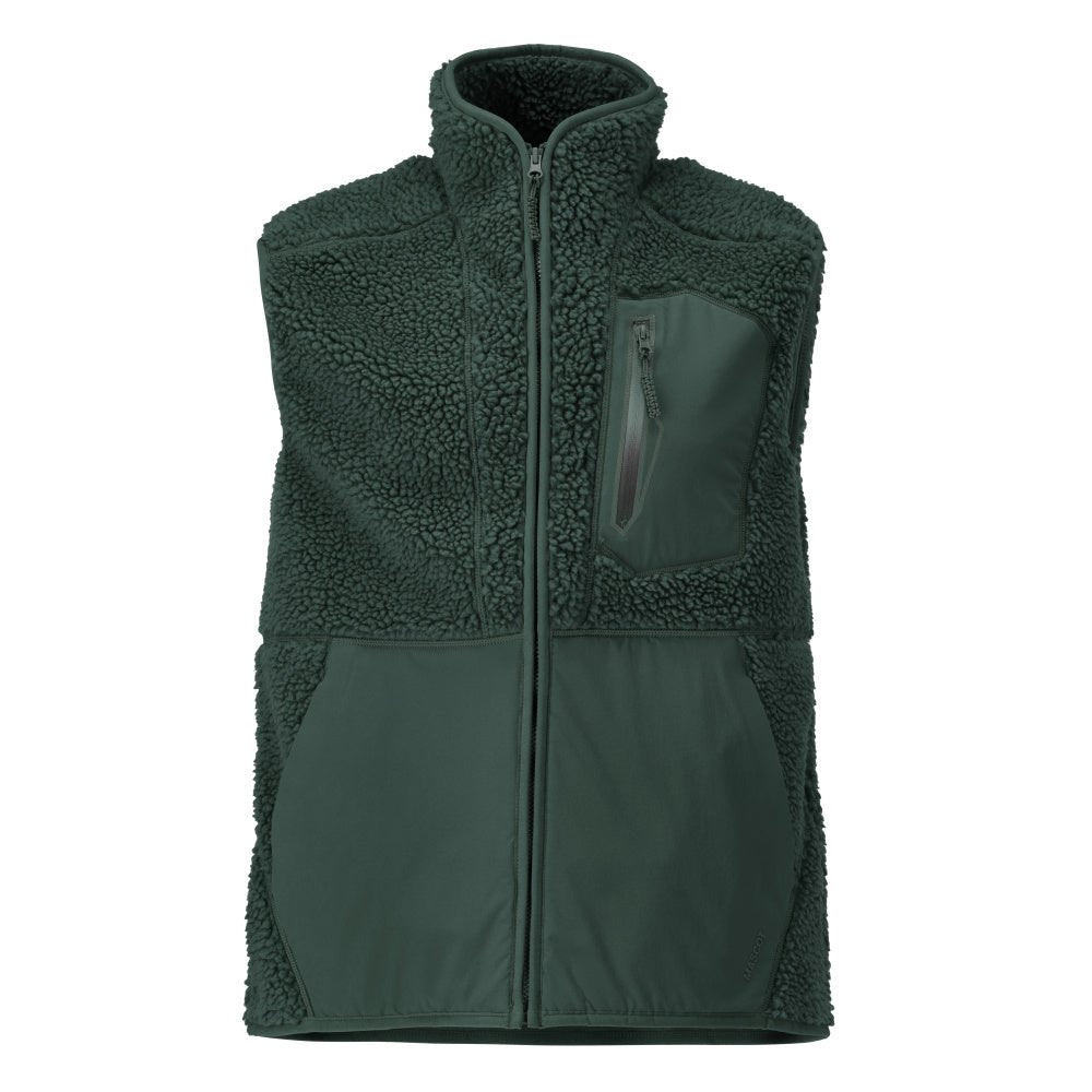 Colete de pele de fibra com colete térmico com zíper
