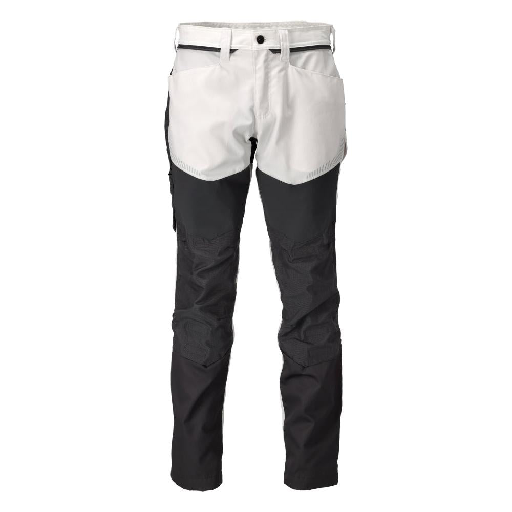 Calças com bolsos nos joelhos, branco/cinza antracite