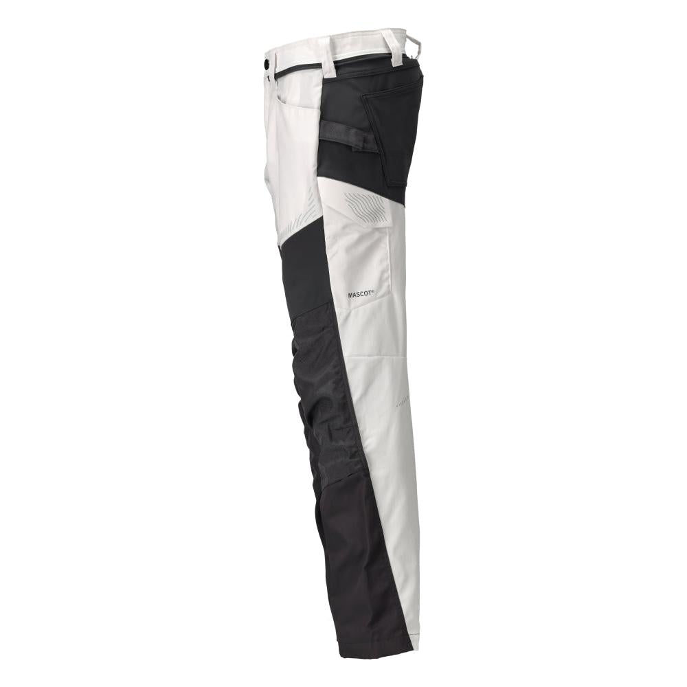 Calças com bolsos nos joelhos, branco/cinza antracite