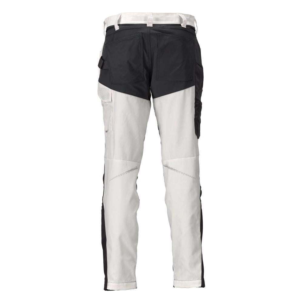 Calças com bolsos nos joelhos, branco/cinza antracite