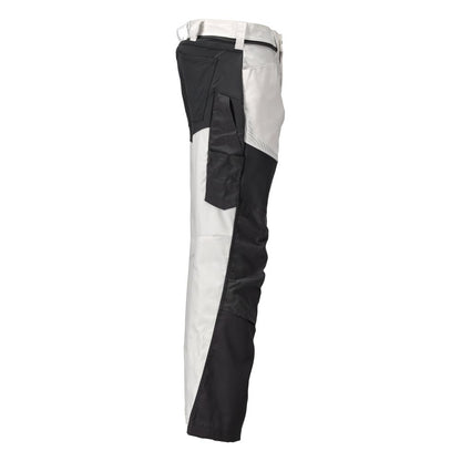 Calças com bolsos nos joelhos, branco/cinza antracite