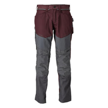 Calças com bolsos nos joelhos, cinza bordeaux/antracite
