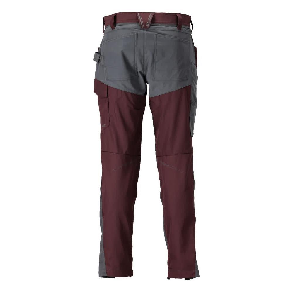 Calças com bolsos nos joelhos, cinza bordeaux/antracite