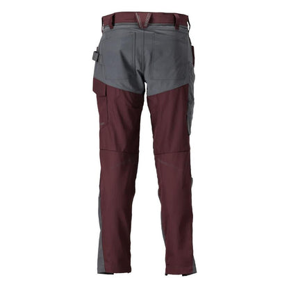 Calças com bolsos nos joelhos, cinza bordeaux/antracite