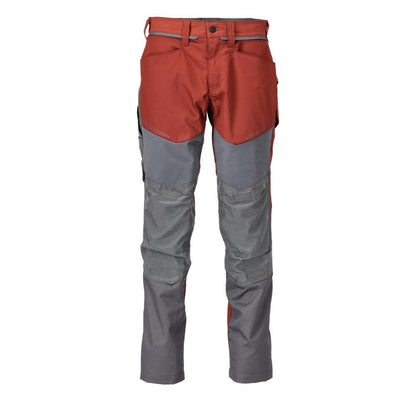 Calças com bolsos nos joelhos, vermelho outono/cinza antracite