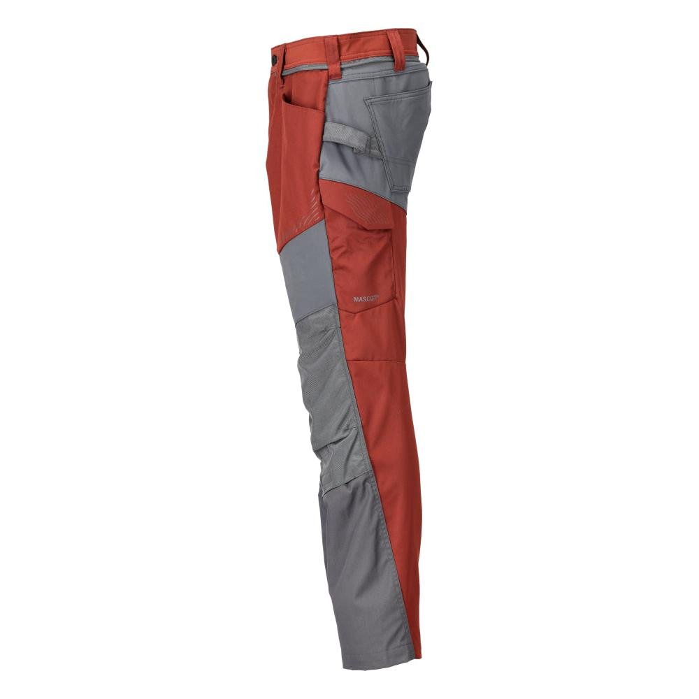 Calças com bolsos nos joelhos, vermelho outono/cinza antracite