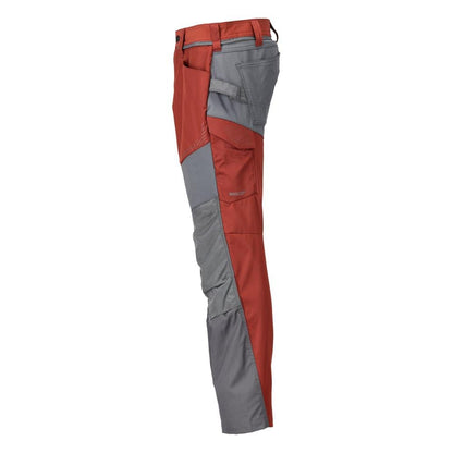 Calças com bolsos nos joelhos, vermelho outono/cinza antracite