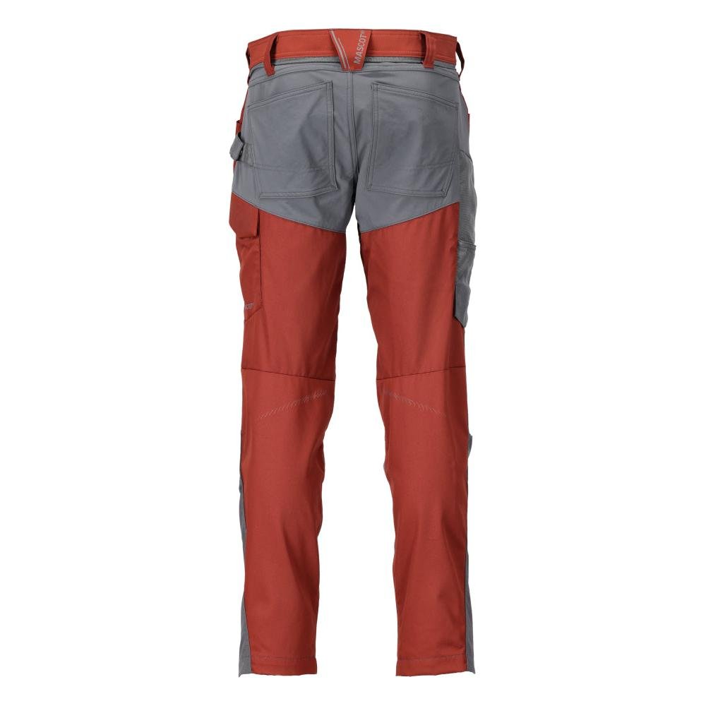 Calças com bolsos nos joelhos, vermelho outono/cinza antracite
