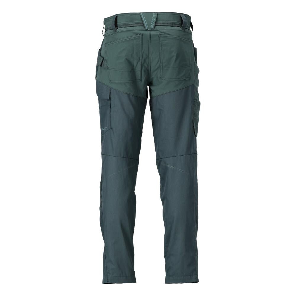 Calças com bolsos nos joelhos, verde floresta