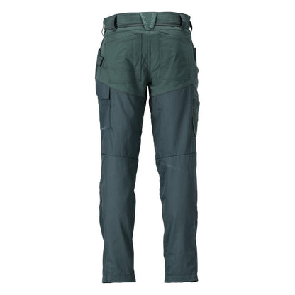 Calças com bolsos nos joelhos, verde floresta