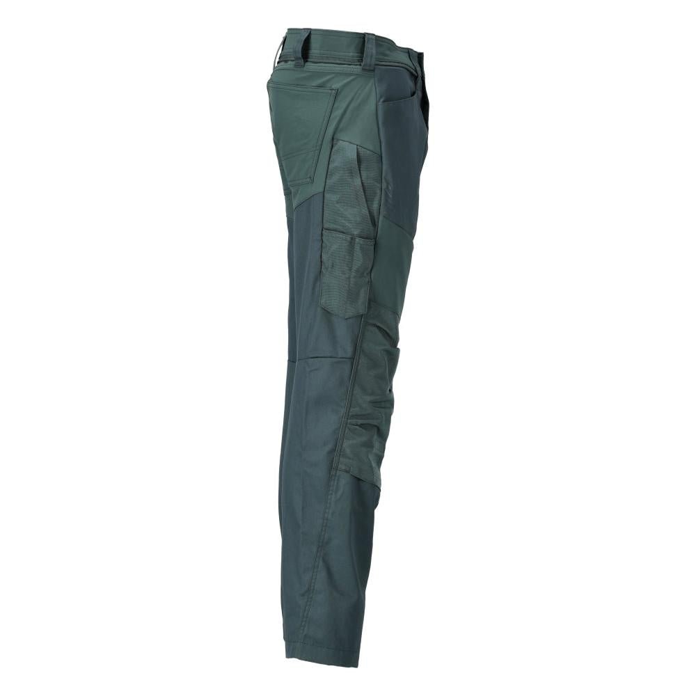 Calças com bolsos nos joelhos, verde floresta