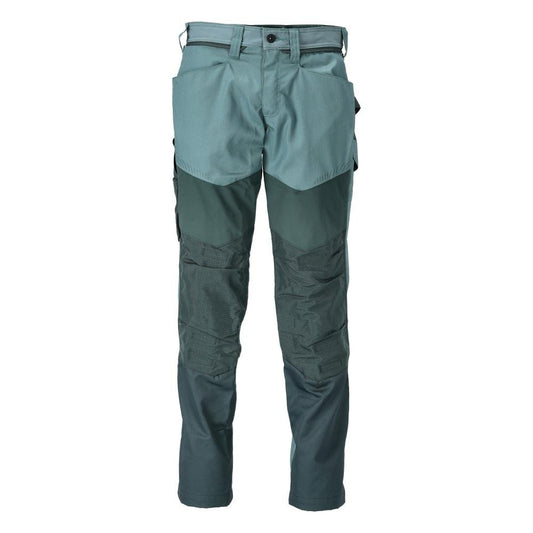 Calças com bolsos nos joelhos, verde floresta claro/verde floresta