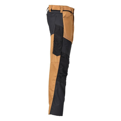 Calças com bolsos nos joelhos, castanho noz/preto