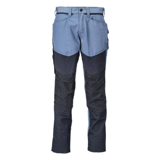 Calças com bolsos nos joelhos, azul pedra/preto-azul