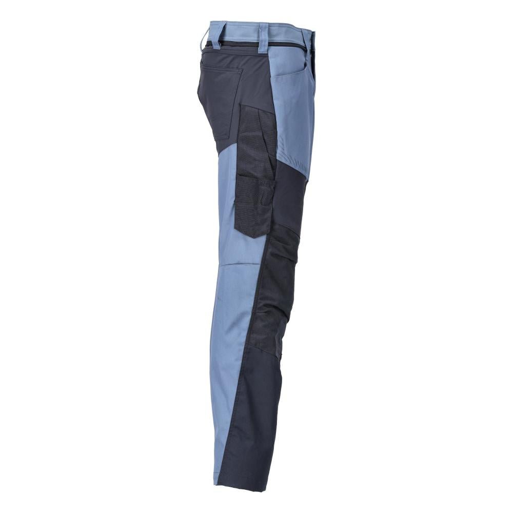 Calças com bolsos nos joelhos, azul pedra/preto-azul