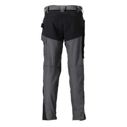 Calças com bolsos nos joelhos, cinza antracite/preto