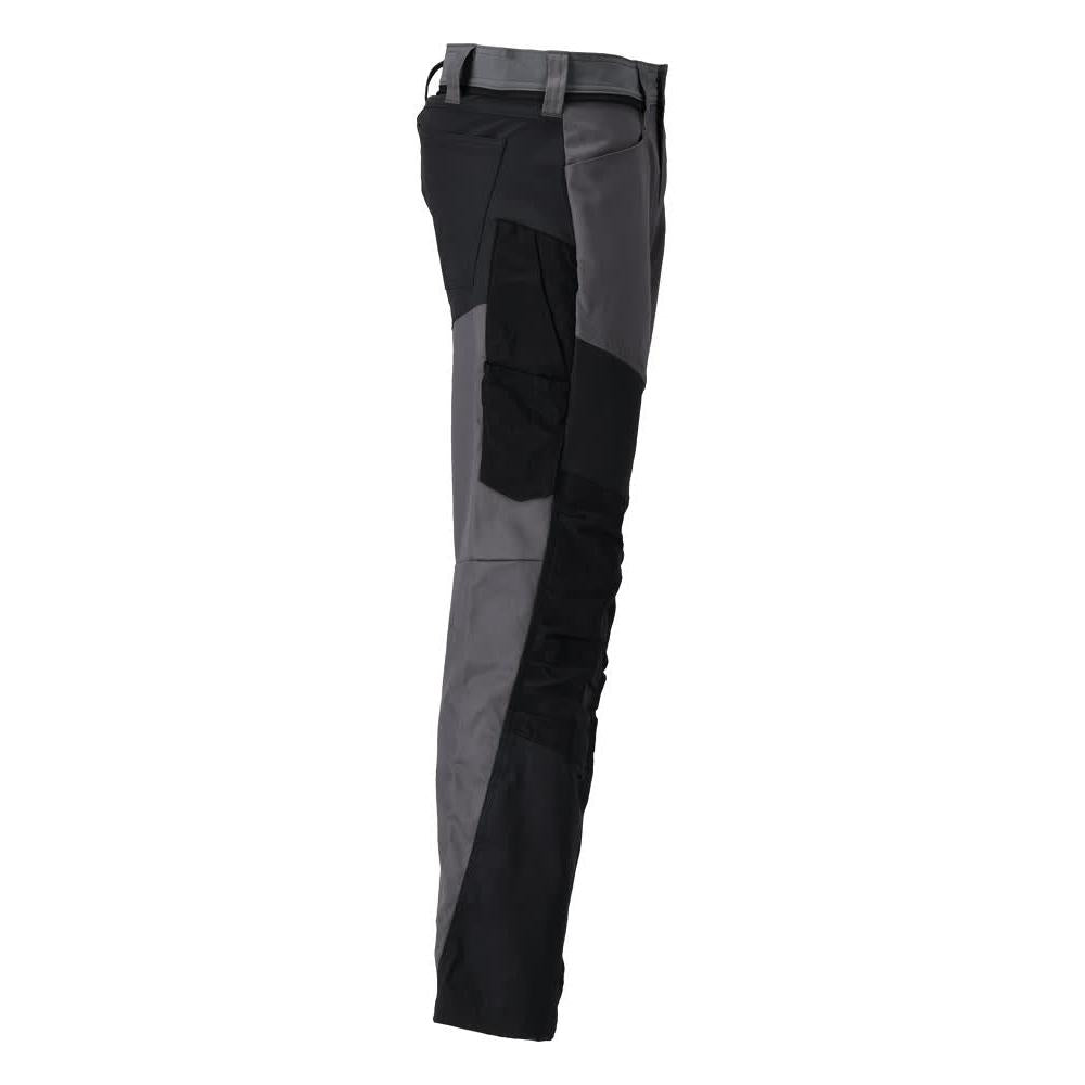 Calças com bolsos nos joelhos, cinza antracite/preto