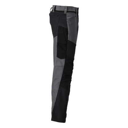 Calças com bolsos nos joelhos, cinza antracite/preto