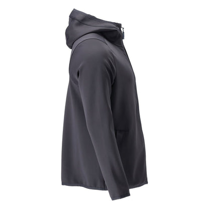 Suéter de lã, capuz, jaqueta de microfleece com zíper, preto-azul