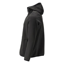 Suéter de lã, capuz, jaqueta de microfleece com zíper, preto