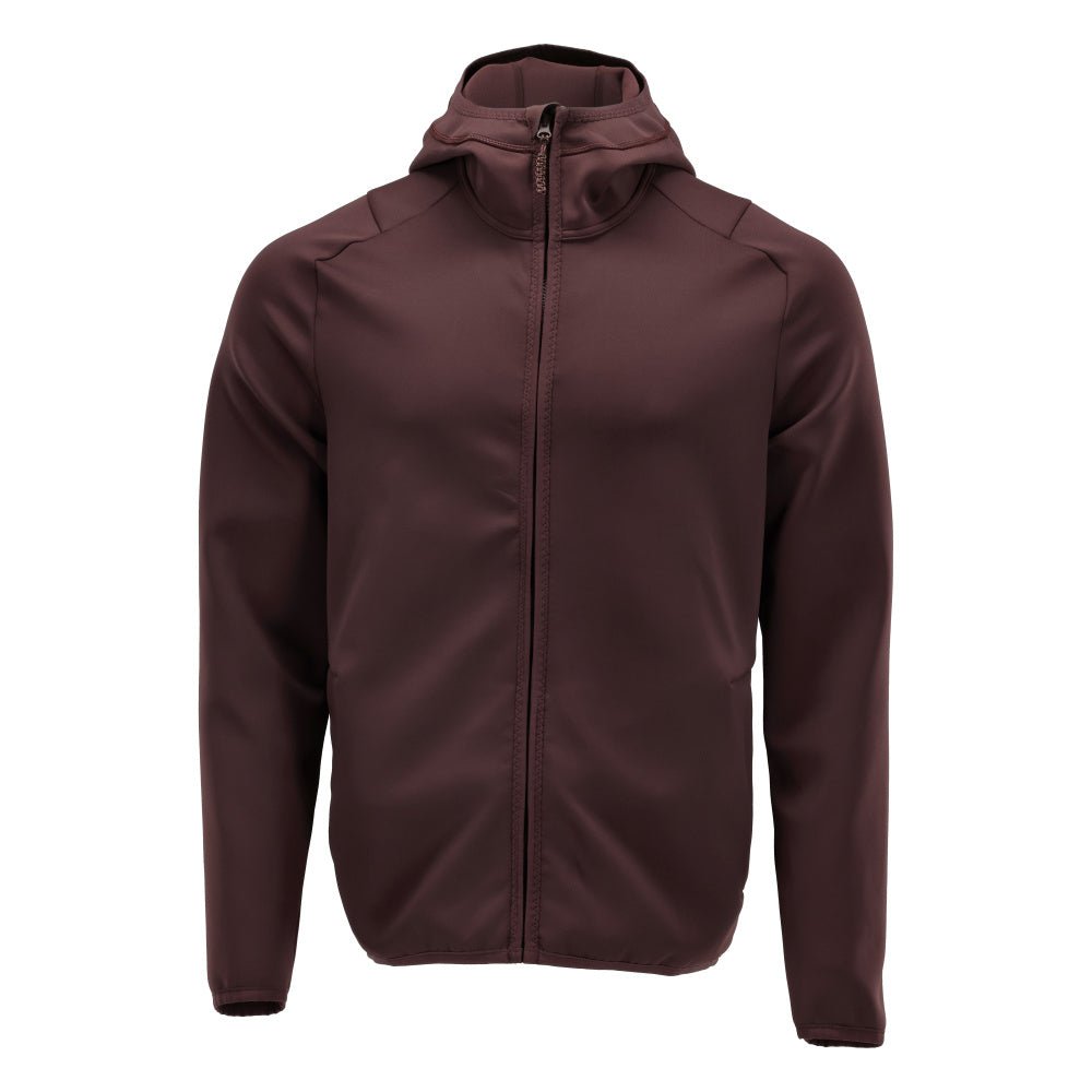 Suéter de lã, capuz, jaqueta microfleece com zíper, bordô