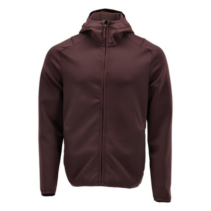 Suéter de lã, capuz, jaqueta microfleece com zíper, bordô
