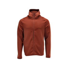 Suéter de lã, capuz, jaqueta microfleece com zíper, outono vermelho