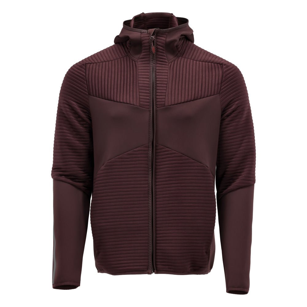 Suéter de lã, capuz, jaqueta microfleece com zíper, bordô