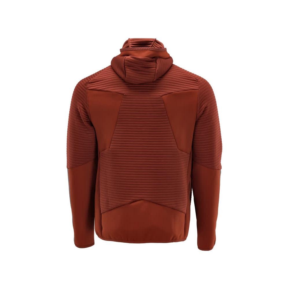 Suéter de lã, capuz, jaqueta microfleece com zíper, outono vermelho
