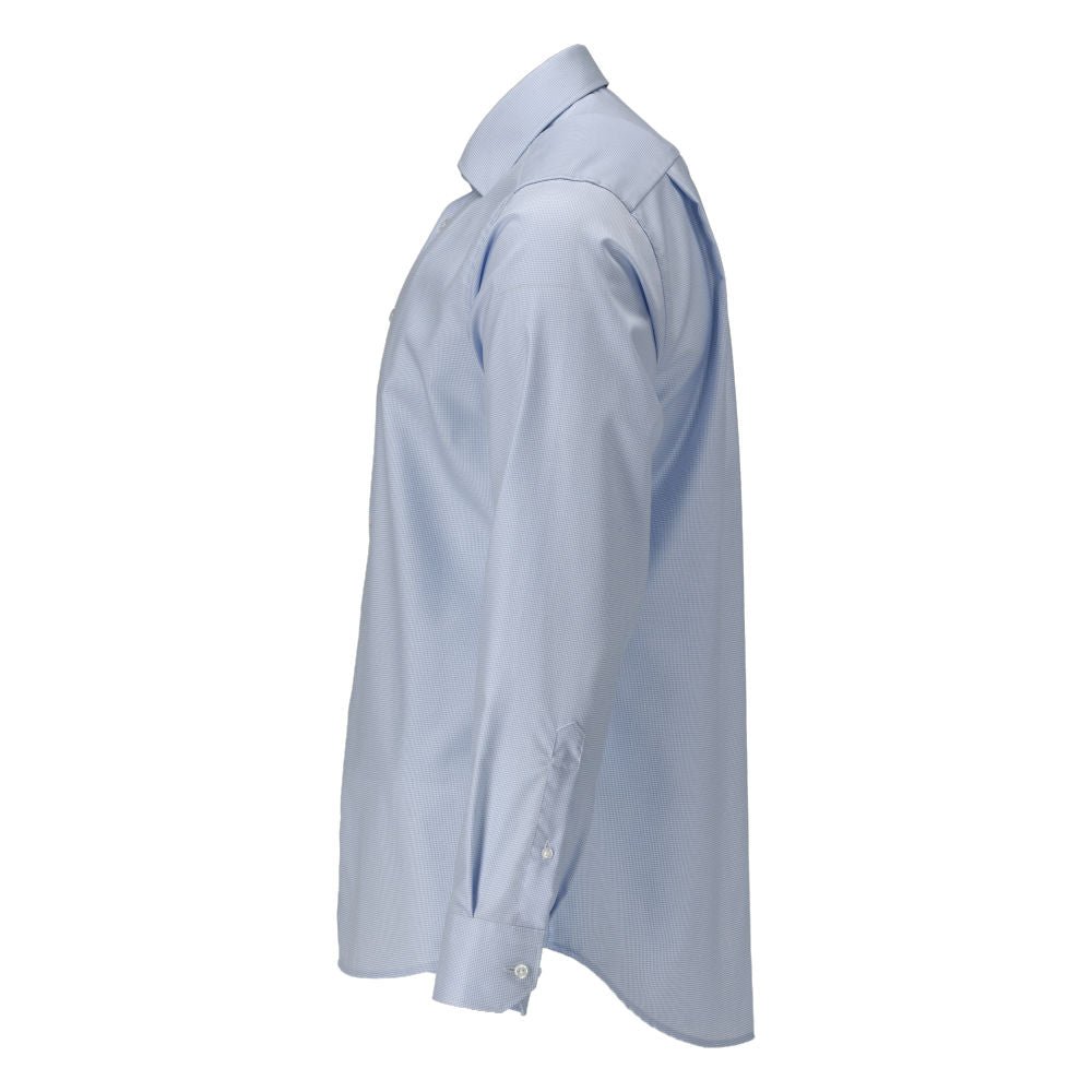Camisa, corte moderno, azul claro/branco
