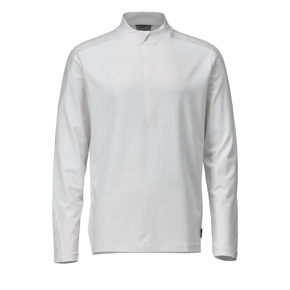 Camiseta, manga longa, camiseta com zíper curto